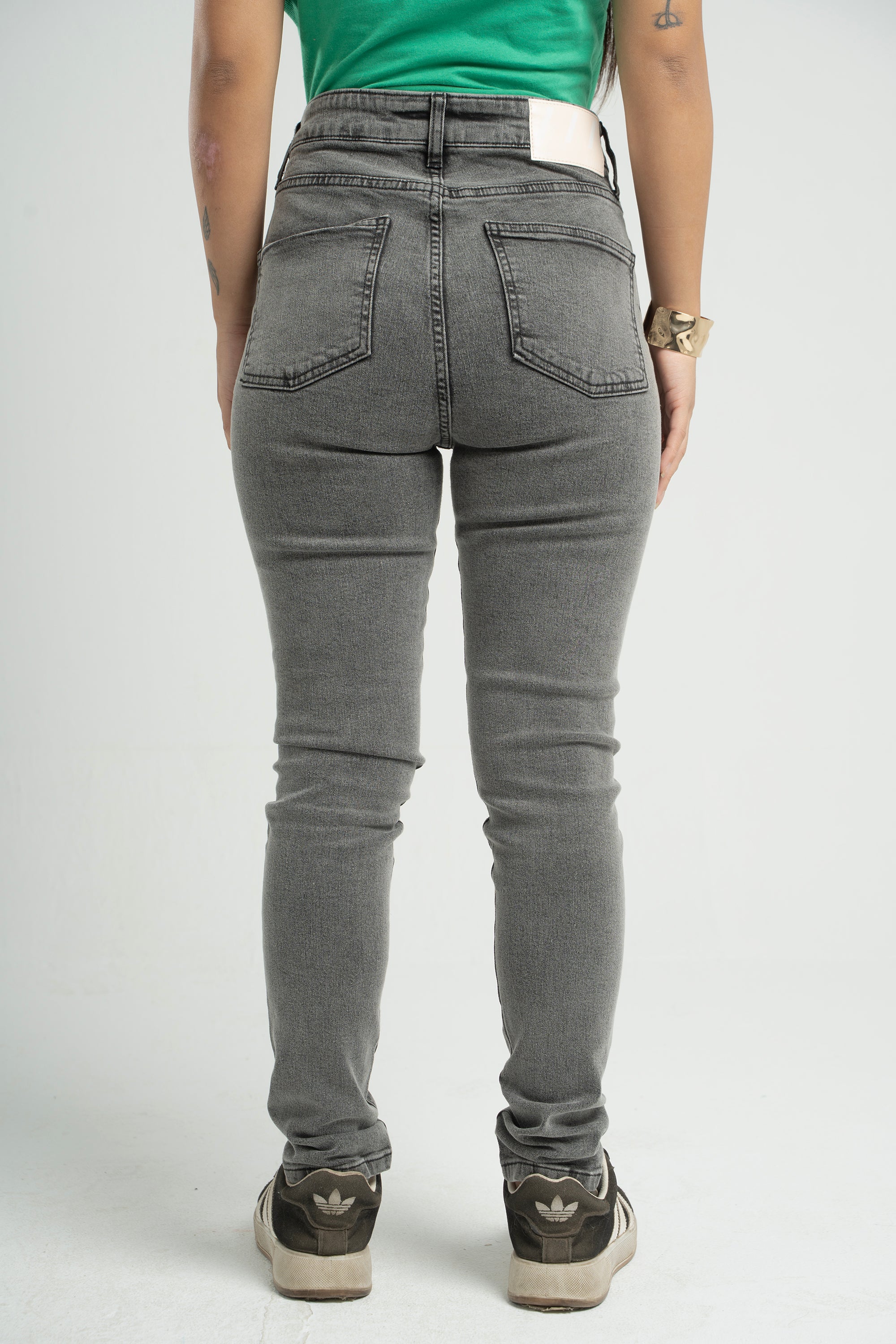 High-Waisted Ripped Skinny Jeans